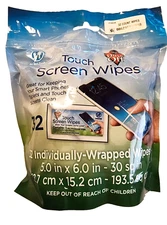 Bag of 32 Dust Off Touch Screen Wipes Tablets Phones Laptops More NIP
