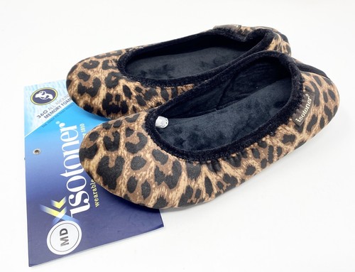 isotoner slippers leopard print