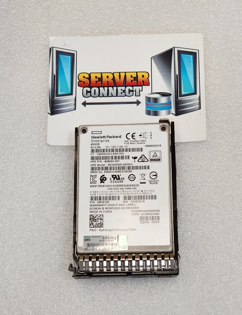 HP SAS 400GB Storage Capacity Hard Drives (HDD, SSD & NAS) for