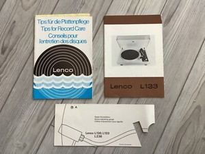 Lenco turntable L133,w/ dust cover, extra head shell and Shure M91ED cartridge