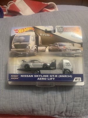 Hot Wheels Aero Lift  Nissan Skyline Gt-R Bnr34 #12 Team Transport