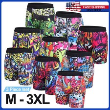 Mens 3 Pack Poly Spandex Performance Boxer Briefs Soft Underwear with Fly Front