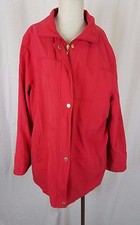 Vera Verano Lightweight All Weather Windbreaker Jacket Coat Womens L Xl Red
