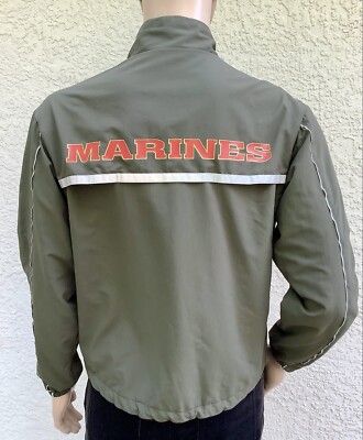rare NEW BALANCE USMC USA Marine Corps Full Zip Running Jacket