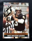 BOBBY HEBERT NEW ORLEANS SAINTS QB SIGNED AUTOGRAPHED 1991 PRO SET FOOTBALL CARD