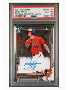 Coby Mayo 2021 Bowman #CPA-CMA Chrome Prospect Auto (1st) Price 