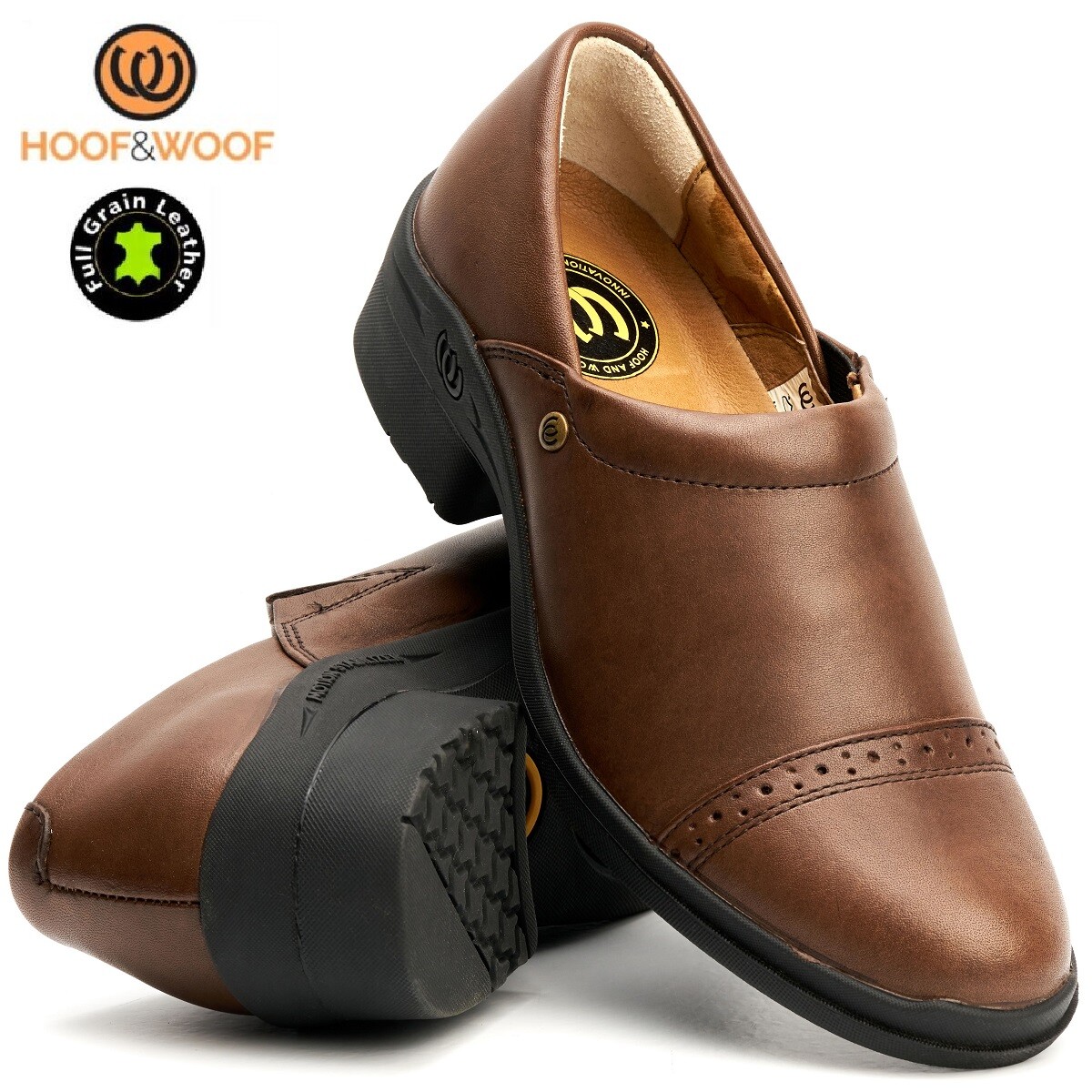 Womens Leather Paddock Equestrian Clog Classic Black Heel