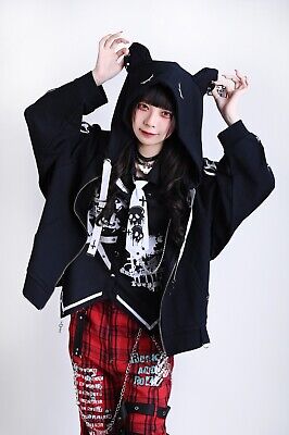 Eita collab tenshi kawaii punk Sabbatic ram ear tag hooded Eita collab tenshi kawaii punk Sabbatic ram ear tag hooded
