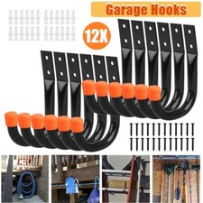 12x Heavy Duty Storage Hooks Wall Mount for Ladder Garage Bike Garden Shed Tools
