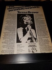 Teresa Brewer On The Road Again Rare Original Promo Poster Ad Framed!