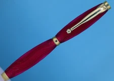 Slimline Ballpoint Pen with 3D Printed Violet Transparent Waves