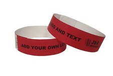 Wristbands Custom Print Add Text Logos made with Tyvek Personalise Event Club