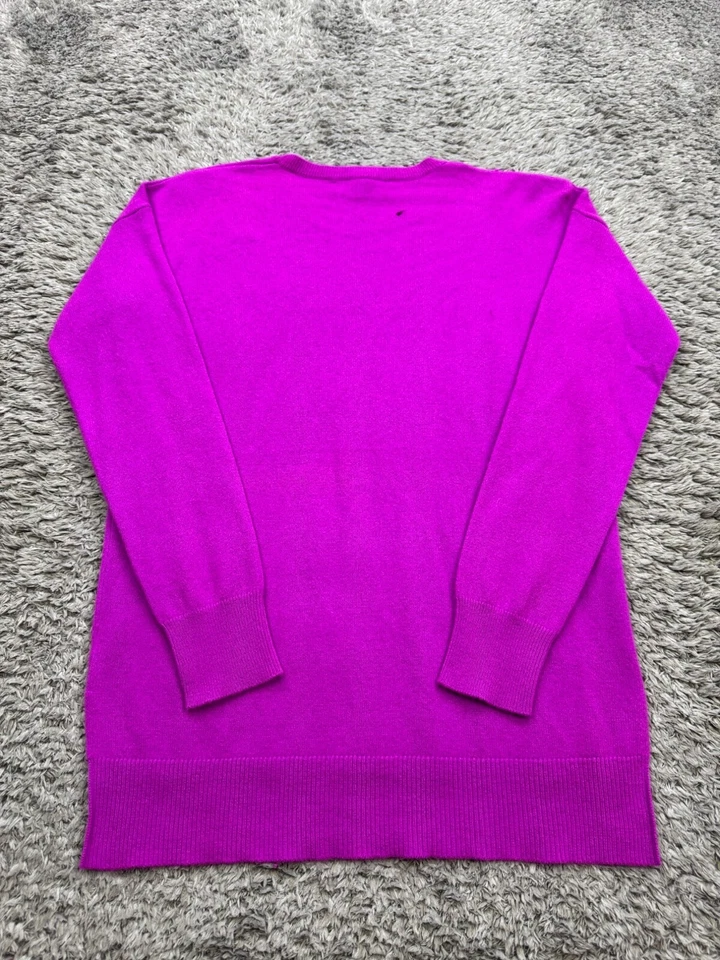 Suéter Antonio Melani Mujer Pequeño Magenta Cachemira Manga Raglán Cuello Redondo Foto 2 de 4