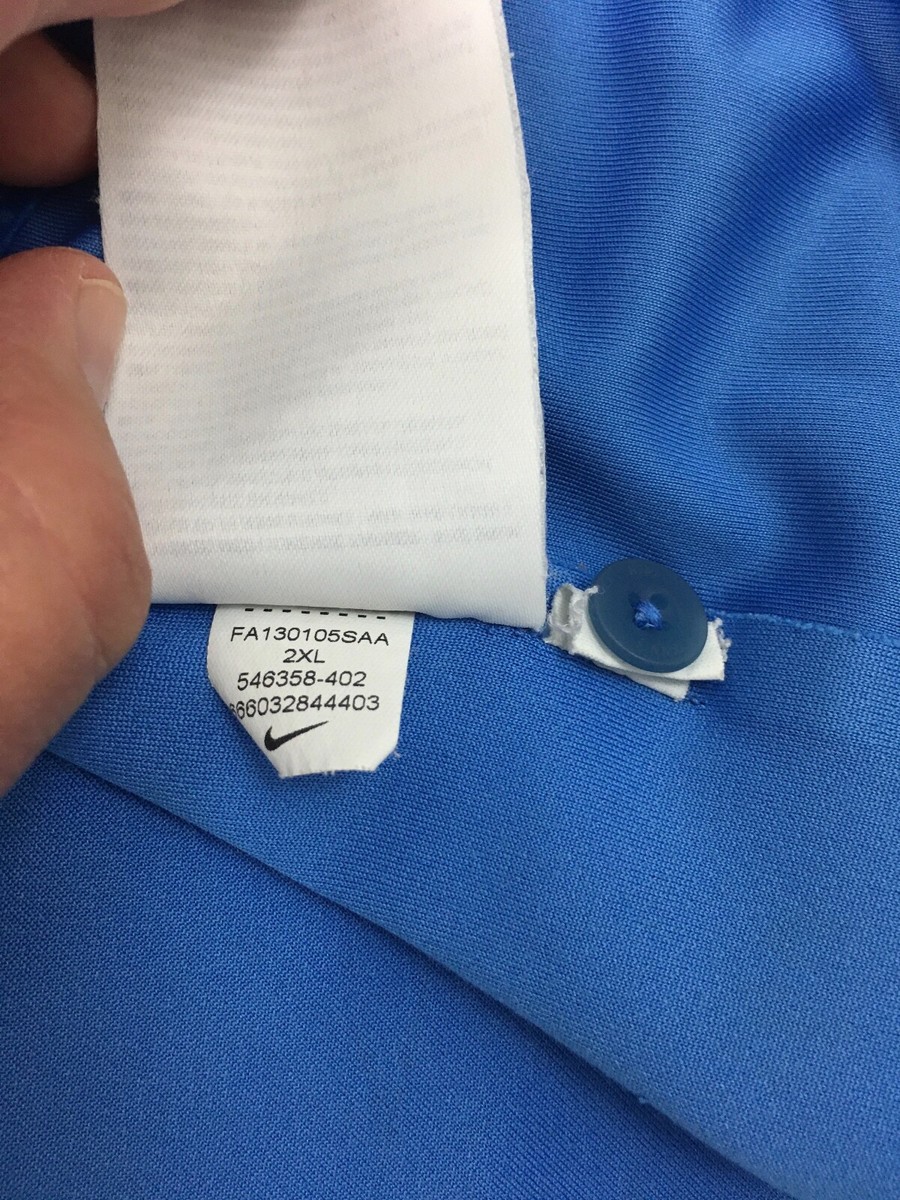 Nike RF Roger Federer 2013 US Open Tennis Polo Shirt Mens 2XL Blue