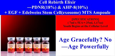 Cell Rebirth Elixir PDNR(18%) , AHP-8(10%), EGF,  Edelweiss Stem Cell MTS Ampole