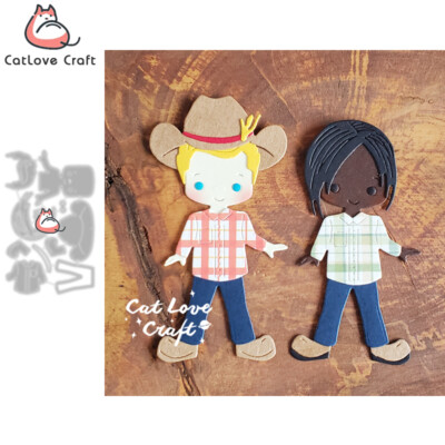 Farm Fall Harvest Autumn Boy Girl Metal Cutting Dies Scrapbooking Die Cut Card