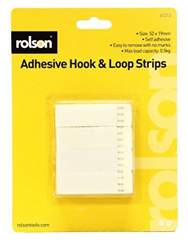 Rolson 61313 12PC Hook & Loop strips, nero - Foto 1 di 1
