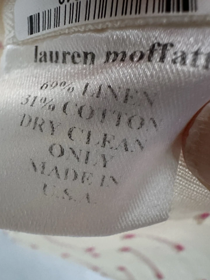 Топ Lauren Moffatt из льняной и хлопковой смеси с V-образным вырезом розовый и кремовый с рукавами-крылышками размер M - Изображение 3 из 4