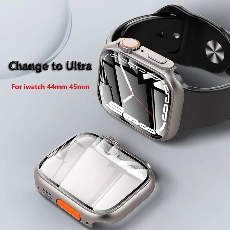 For Apple Watch 1-11 42/46/45mm Change To Ultra Cover Crown PC Protective Case - Image 2 of 4