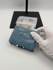 Vivienne Westwood Clasp Trifold Wallet Silver Orb Croc Embossed Blue New — photo 5