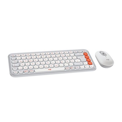 LOGITECH POP Icon Combo, Tastatur und Maus Set, kabellos, White