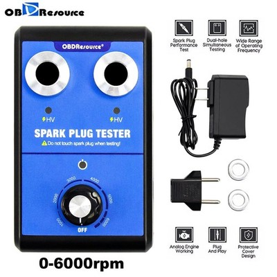 OBDResource Car Spark Plug Dual Holes Tester 110V 220V 0-6000rpm Frequency