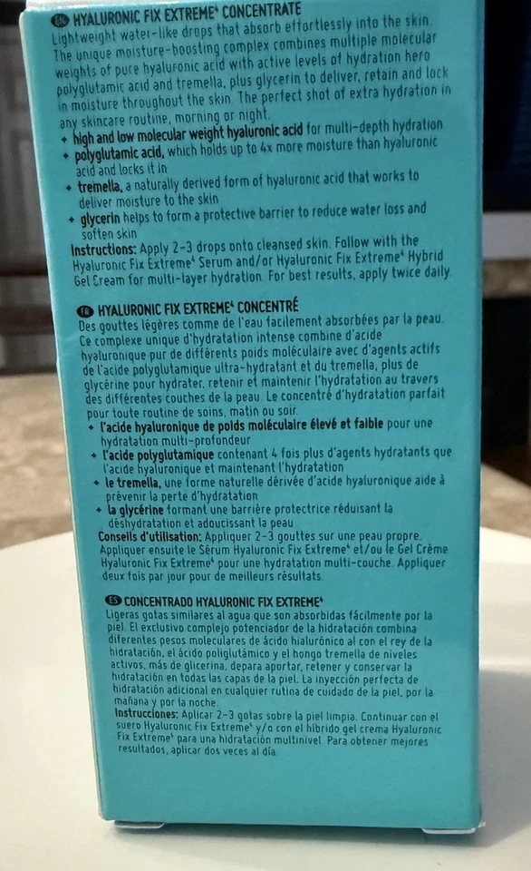Gotas hidratadas NIP FAB 30 ml Hyaluronic Fix Extreme 4 concentradas nuevas en caja tamaño completo Foto 2 de 3