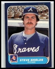 1986 Fleer #527 Steve Shields Atlanta Braves Rookie