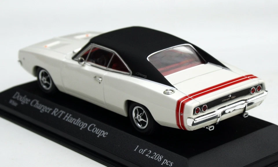 Dodge Charger R/T Hardtop Coupé Anno 1968, Bianco, Minichamps In M. 1:43, Raro!! - Immagine 2 di 4