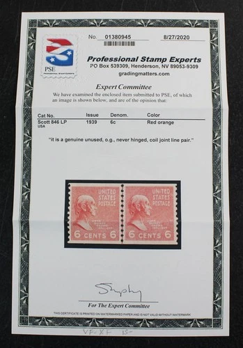CKStamps: US Stamps Collection Scott#846 Mint NH OG PSE Cert