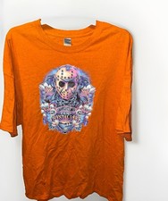 Friday the 13th Shirt 3XL Orange Jason Voorhees Camp Crystal Lake Horror Graphic