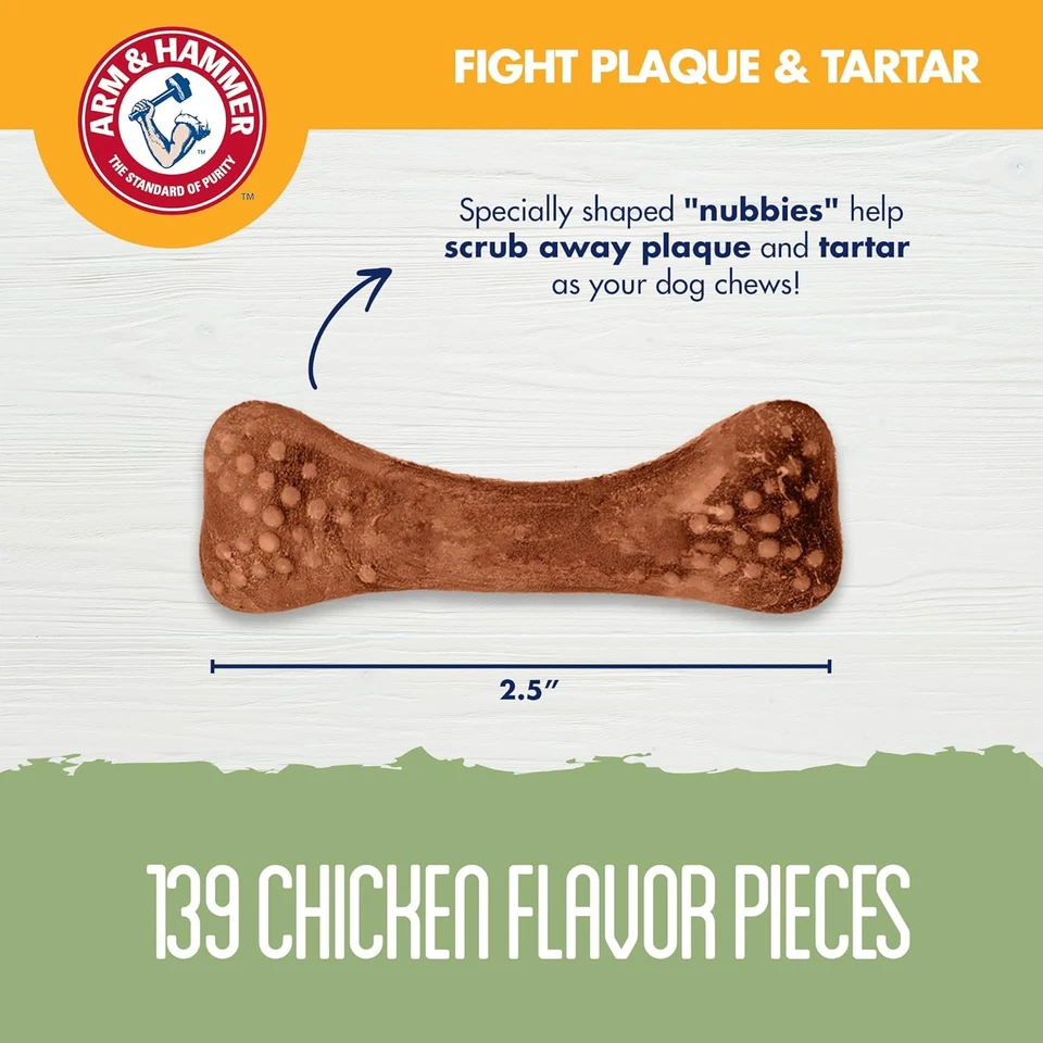 Golosinas dentales Arm & Hammer for Pets Nubbies 52,8 onzas (paquete de 1), naturales Foto 4 de 4