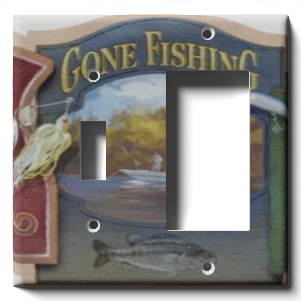 Gone Fishing Decorative Light Switch Plate Cover Outlet Wall Plate | eBay
