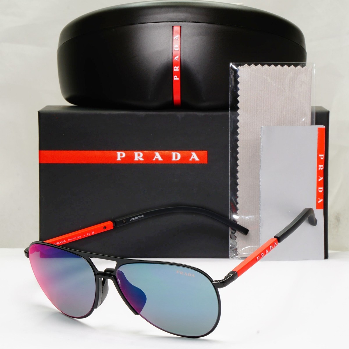 Prada Sunglasses Pilot Mirror Grey Blue Red Chameleon PS51XS SPS