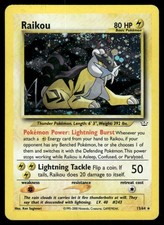 Pokemon Cards Raikou 13/64 Unlimited Holo Neo Revelation Rare DMG *CREASE*