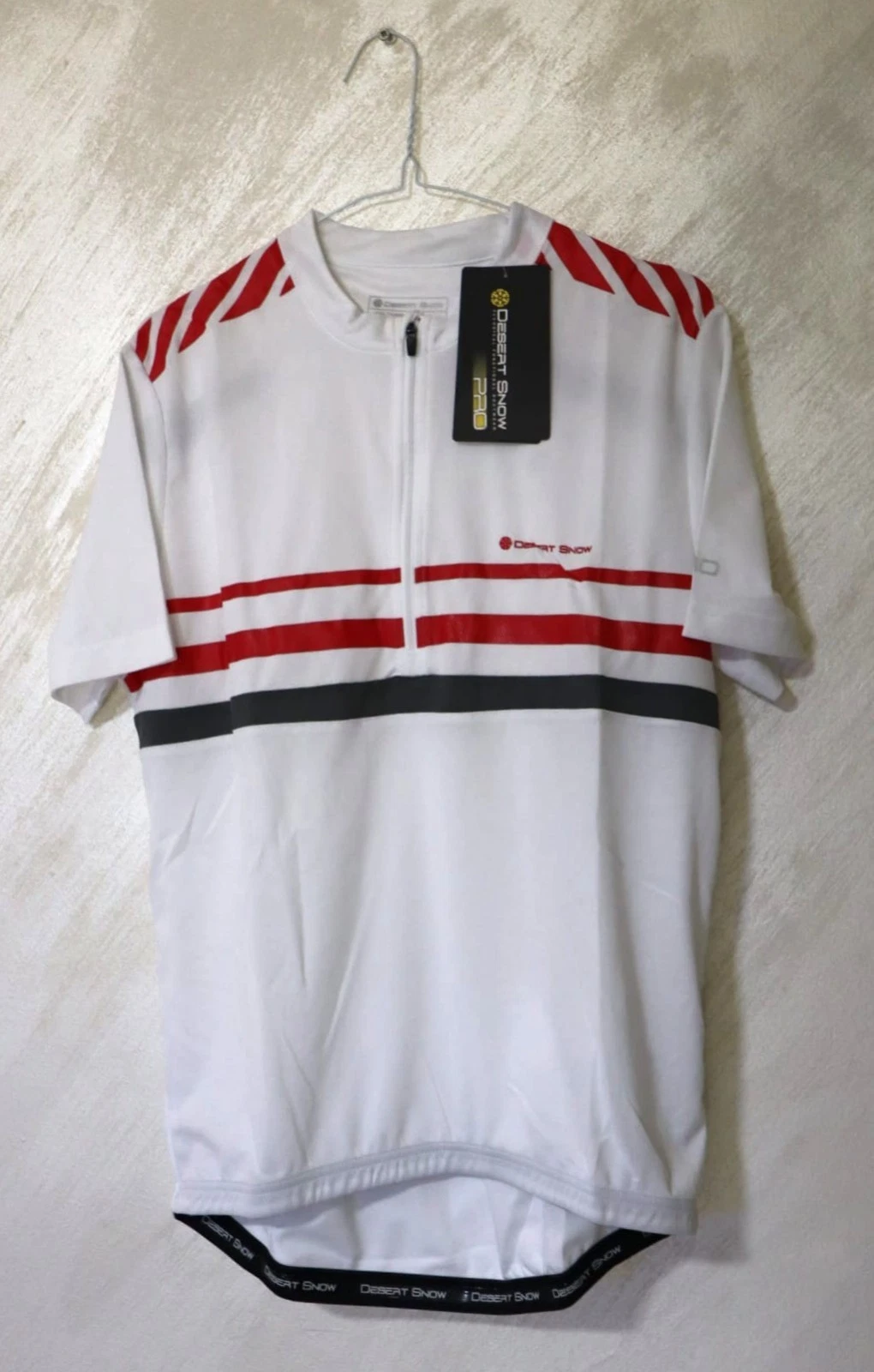 Cycling Bike Jersey Mens M White Red Short Sleeve Performance Shirt NWT