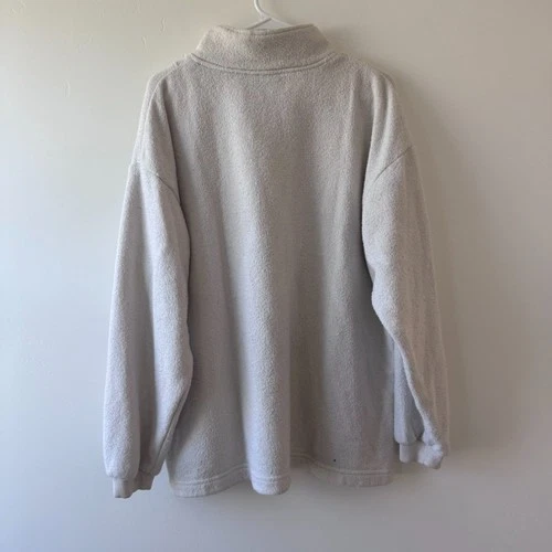 Vintage Sansegal Sportswear USA Off-White Fleece 1/4 Zip Sweatshirt XL image 2