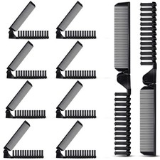 10 Pcs Portable Travel Folding Comb Brush Combo 10 Count Pack of 1 , Black