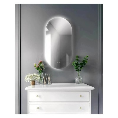 LUXOR PILL LED VANITY OVAL MIRROR - ADJUSTABLE TEMP. & BRIGHTNESS - 20 x 39