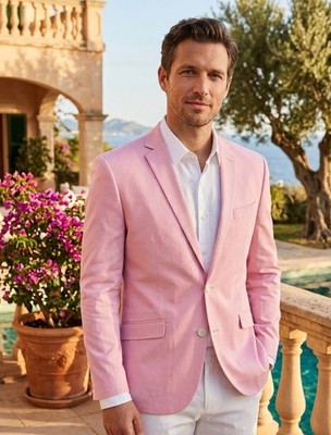 Unlisted Kenneth Cole Production Mens Sportcoat Jacket  Size 46R Color Pink 