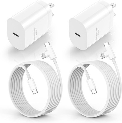 2 Pack 30W USB-C Fast Charger Wall Adapter for iPhone 15/16 Plus 6FT Cable