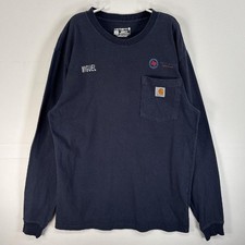 Carhartt Men's Navy Cotton Long Sleeve T-Shirt S Used