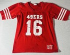 Vintage 49ers #16 Joe Montana Jersey Red NFL Rawlings Youth Large USA Authentic
