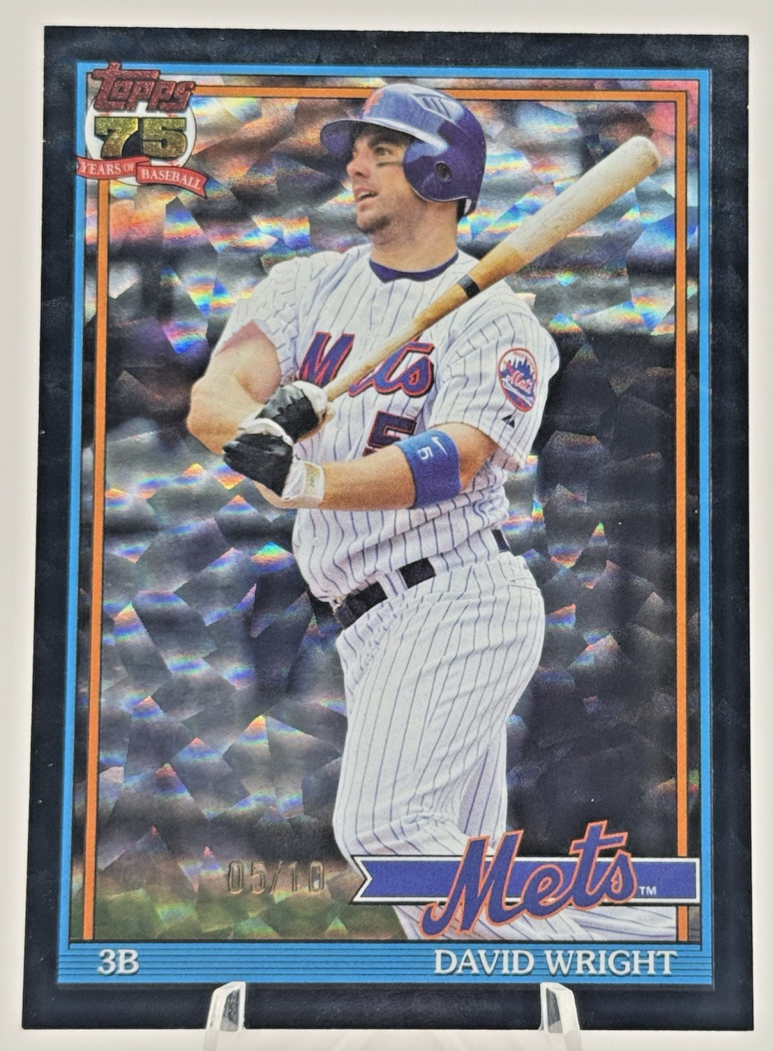 David Wright 2026 Topps 75 Years #T91-66 Black Crackle Foil 05/10 Jersey #