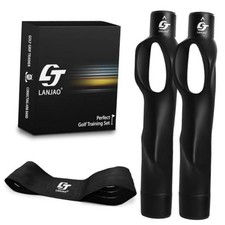 Golf Grip Trainer 2 Pack with Swing Correcting Arm Band, Golf Training Black