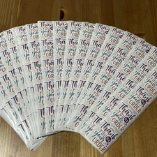 100pcs Flower Thank You For Your Order Stickers 1.5” ×1.7”Small Business Sealing