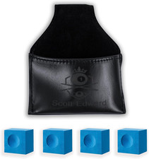 5Pcs Portable Billiard Cue Chalk Holder Pouch with Clip - Pool Billiards Snooker