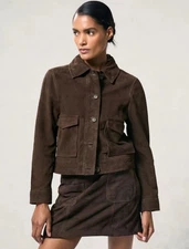 reiss jacket women Hanson Suede Trucker Jacket 2 $650 Size 2 Soldout