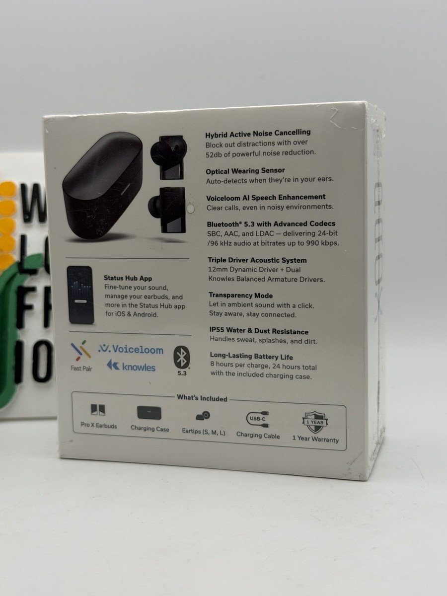 Status Pro X Wireless Earbuds LDAC Hi-Res Audio ANC Bluetooth 5.3