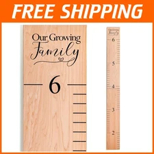 Personalizable Kids Growth Chart - Natural Wood Height Measurement Up to 6'6"